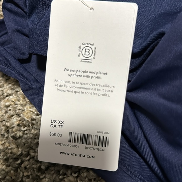 💙NWT! Athleta Dress Blue Conscious Crop Bikini Top A-C - Multiple Sizes - Picture 4 of 8